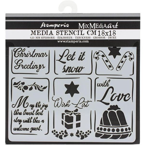 Stamperia Christmas Greetings Stencil