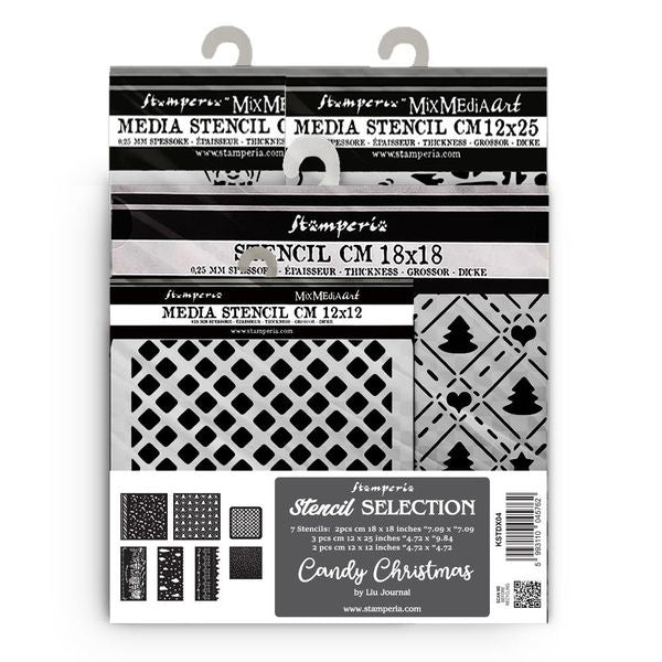 Stamperia Candy Christmas Stencil Assortment
