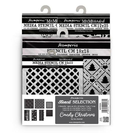 Stamperia Candy Christmas Stencil Assortment