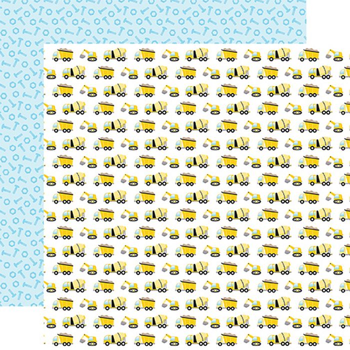 Echo Park - Little Builder Let's Dig Trucks 12x12 DS Patterned Paper (1 Sheet)