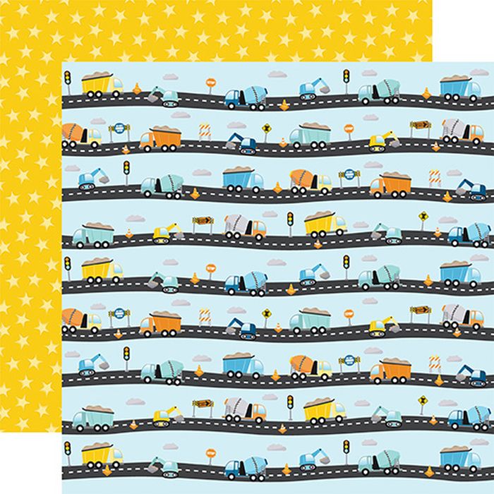 Echo Park - Little Builder Construction Site 12x12 DS Patterned Paper (1 Sheet)