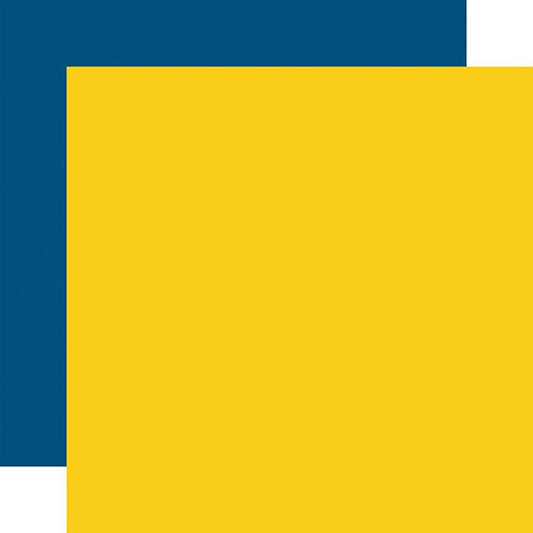 Echo Park - Little Builder Yellow / Navy 12x12 Coordinating Solid Paper (1 Sheet)