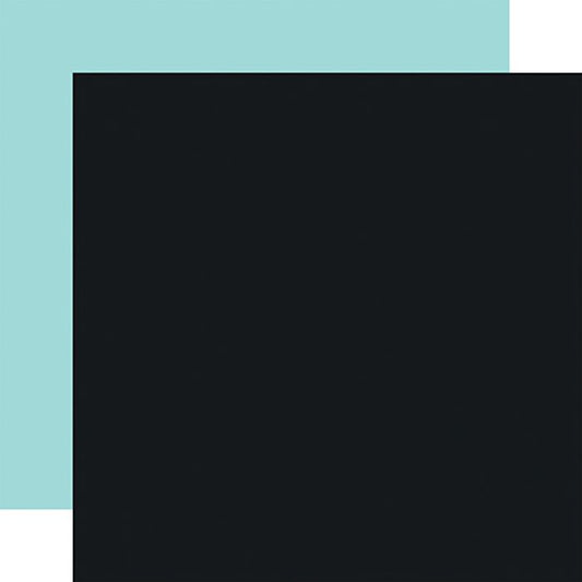 Echo Park - Little Builder Black / Teal 12x12 Coordinating Solid Paper (1 Sheet)