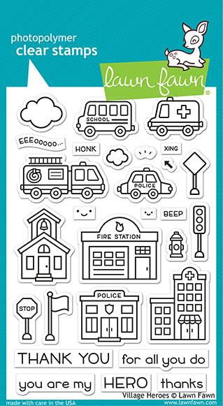 Lawn Fawn Village Heroes Stamp Set