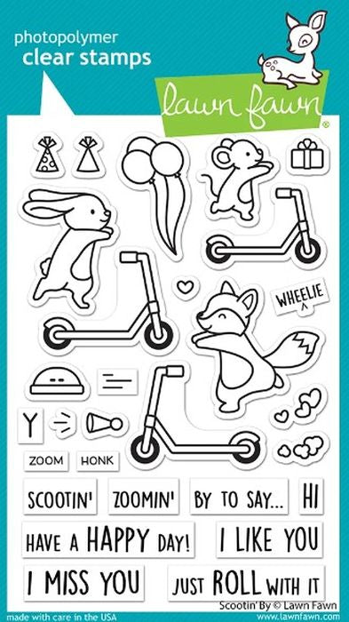 Lawn Fawn Scootin' By Clear Stamp Set