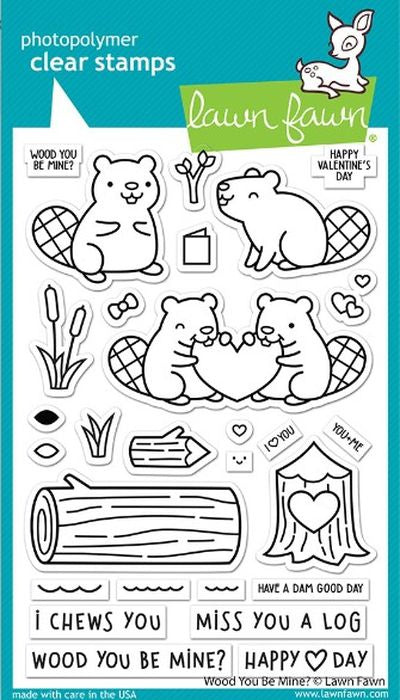 Lawn Fawn Wood You Be Mine Clear Set