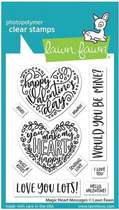 Lawn Fawn Magic Heart Messages Clear Stamp