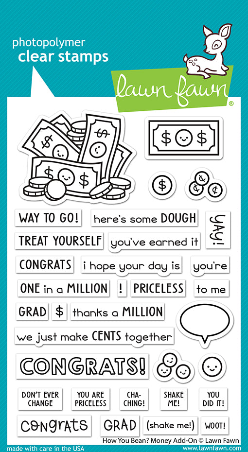 Lawn Fawn How You Bean? Money Stamp Set