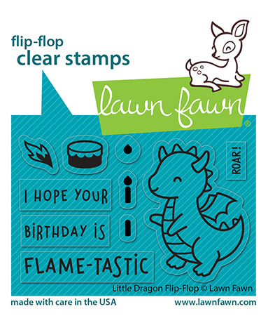 Lawn Fawn Little Dragon Flip Flop Stamp