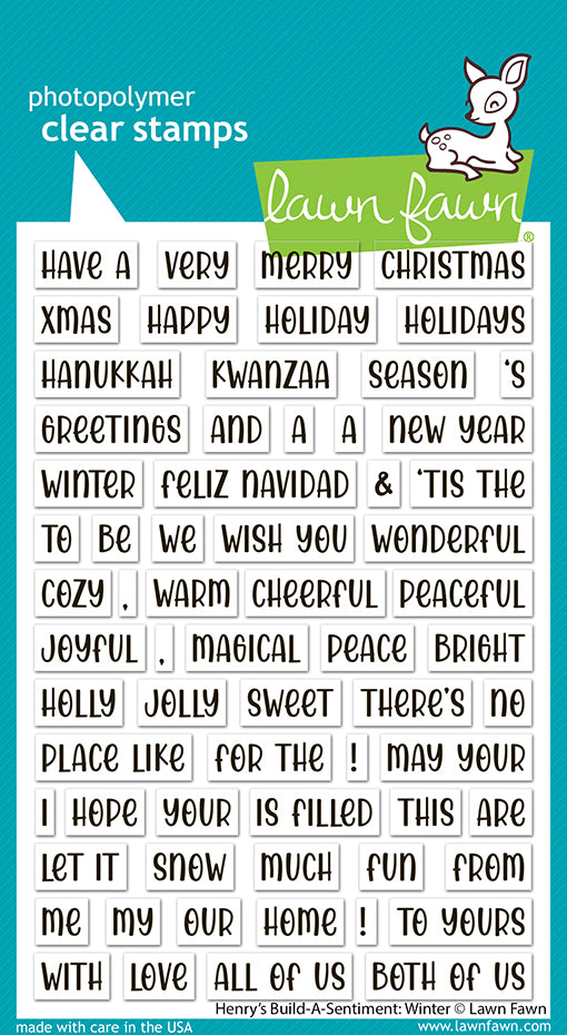 Lawn Fawn Stamps - Henry's Build-A-Sentiment: Winter