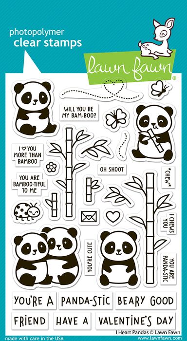 Lawn Fawn I Heart Pandas Stamps