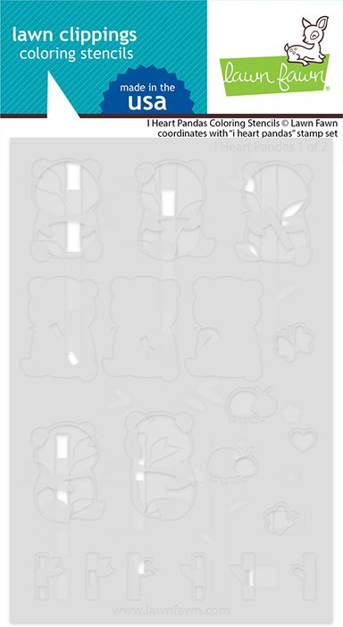 Lawn Fawn I Heart Pandas Coloring Stencils