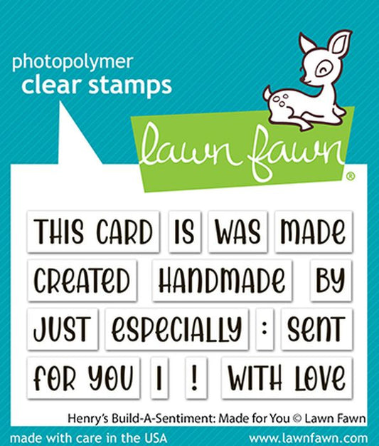 Lawn Fawn Henry's Build-a-Sentiment: Made for You Stamp Set