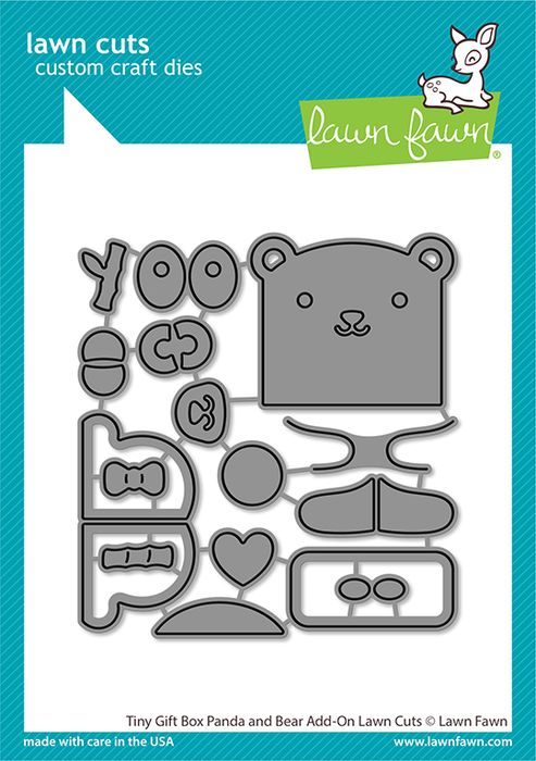 Lawn Fawn Tiny gift box panda and bear add-on