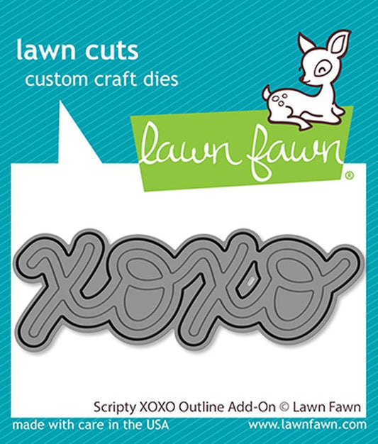 Lawn Fawn scripty xoxo outline add-on die