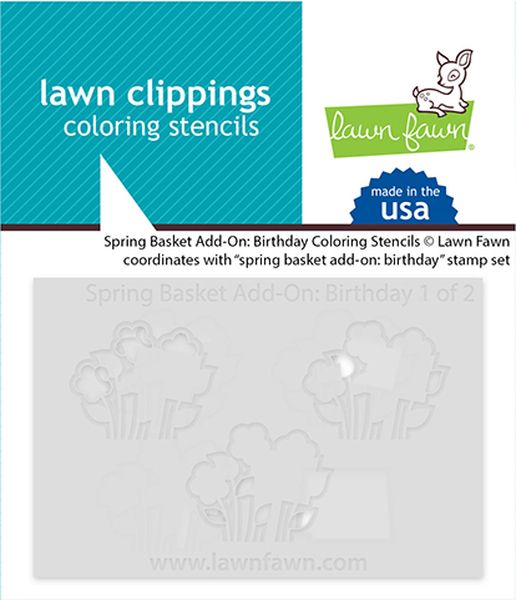 Lawn Fawn Lawn Clippings Spring Basket Add-On: Birthday Coloring Stencils