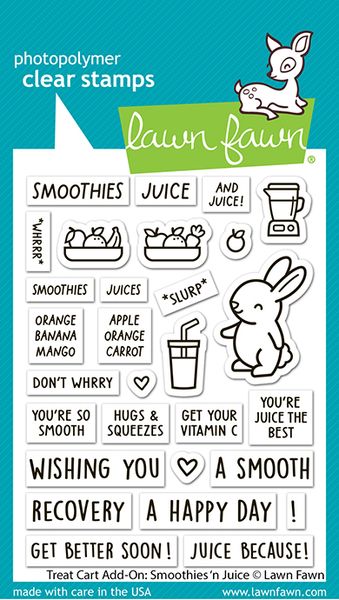 Lawn Fawn Treat Cart Add-On: Smoothies 'n Juice Stamps