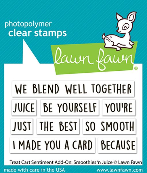 Lawn Fawn Treat Cart Sentiment Add-On: Smoothies 'n Juice Stamps