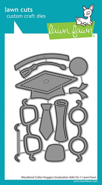 Lawn Fawn Lawn Cuts - Woodland Critter Huggers Graduation Add-On Dies