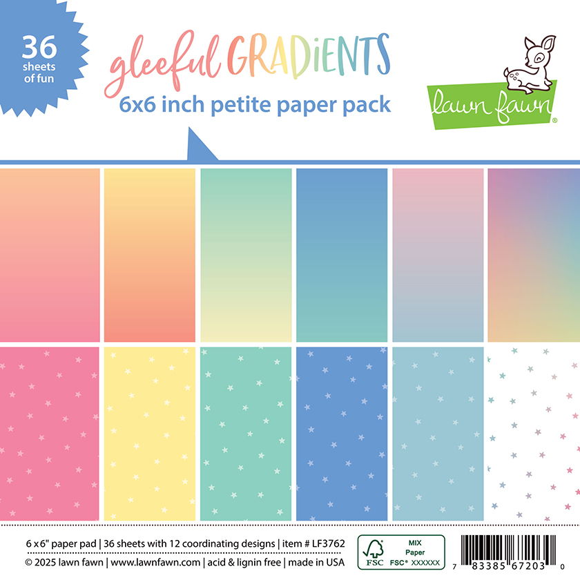 Lawn Fawn Paper - Gleeful Gradients - Petite Paper Pack