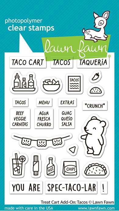 Lawn Fawn Stamps - Treat Cart Add-On: Tacos Stamp Set