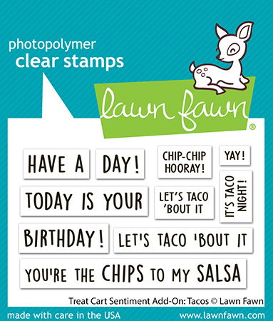 Lawn Fawn  Stamps - Treat Cart Sentiment Add-On: Tacos Stamp Set