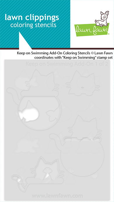 Lawn Fawn  Lawn Clippings - Keep on Swimming Add-On Coloring Stencils