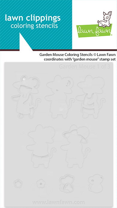 Lawn Fawn  Lawn Clippings - Garden Mouse Coloring Stencils