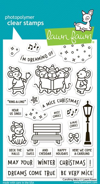 Lawn Fawn Caroling Mice Stamp Set