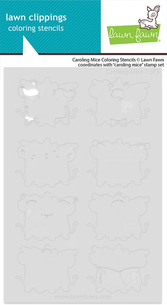 Lawn Fawn Caroling Mice Coloring Stencils