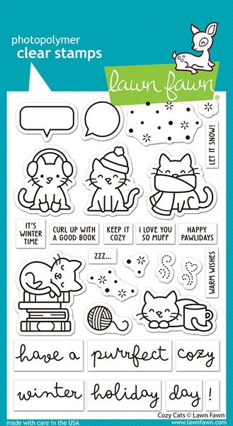 Lawn Fawn Cozy Cats Stamp Set