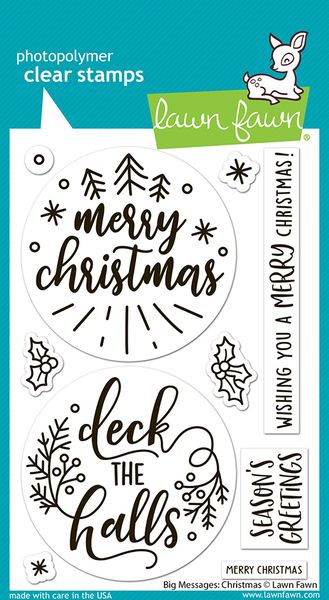 Lawn Fawn Big Messages: Christmas Stamp Set