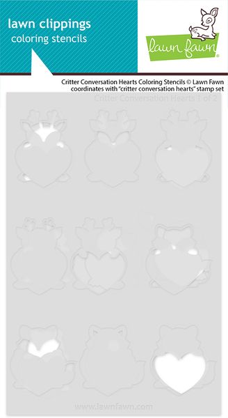 Lawn Fawn Critter Conversation Hearts Coloring Stencils