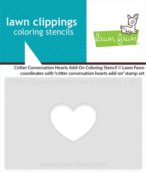 Lawn Fawn Critter Conversation Hearts Add-On Coloring Stencil