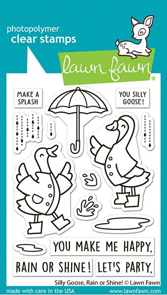 Lawn Fawn Silly Goose, Rain Or Shine! Clear Stamp Set