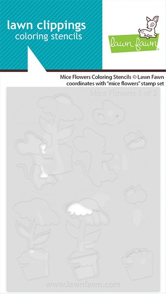 Lawn Fawn Mice Flowers Coloring Stencils
