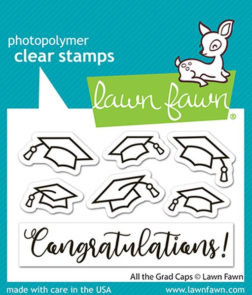 Lawn Fawn All The Grad Caps Clear Stamp Set