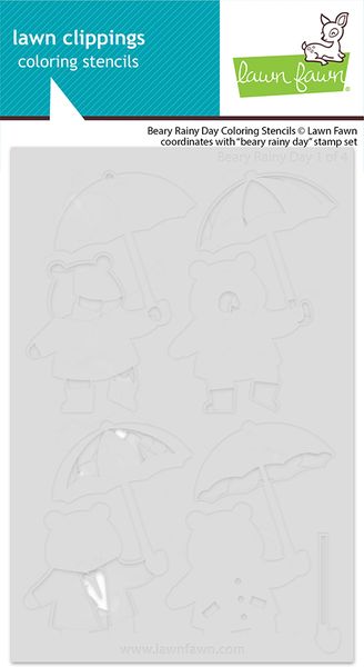 Lawn Fawn Beary Rainy Day Coloring Stencils