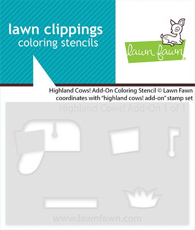 Lawn Fawn Highland Cows! Add-on Coloring Stencils