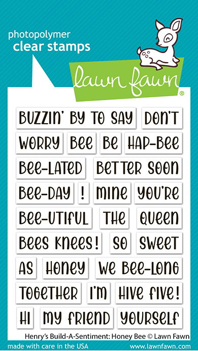 Lawn Fawn Henry's Build-a-Sentiment: Honey Bee Clear Stamp Set
