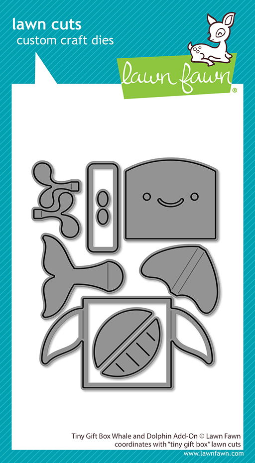 Lawn Fawn Tiny Gift Box Whale and Dolphin Add-on Die Set