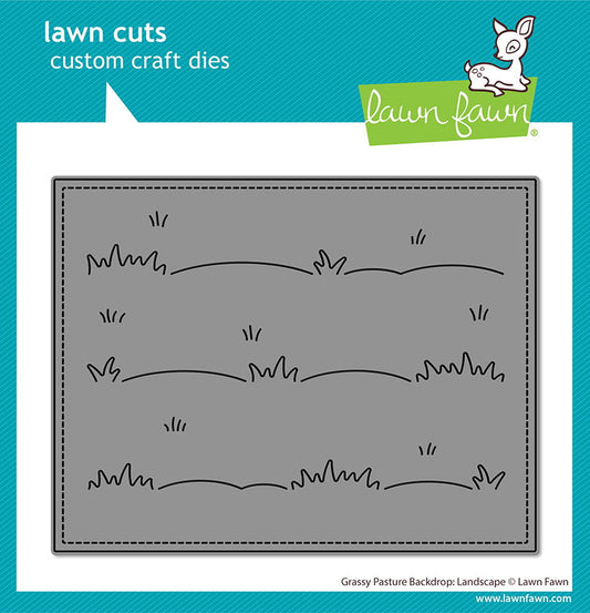 Lawn Fawn Grassy Pasture Backdrop: Landscape Die