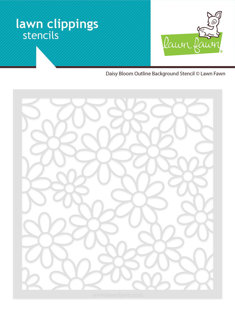 Lawn Fawn Daisy Bloom Outline Background Stencils