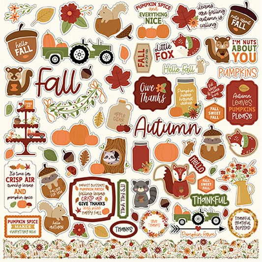 I Love Fall 12X12 Sticker