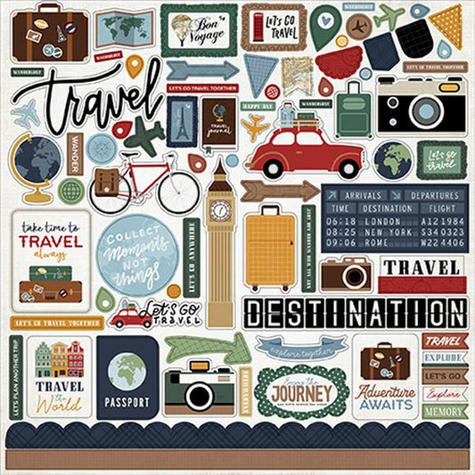 Let's Go Travel Element Sticker