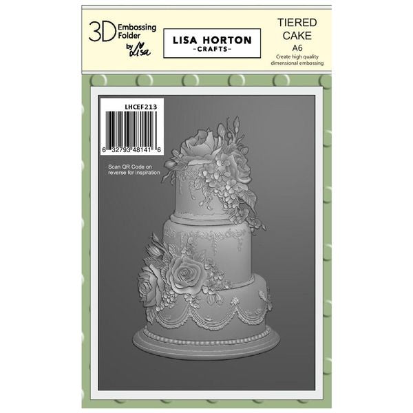 Lisa Horton Crafts Tiered Cake A6 Embossing Folder