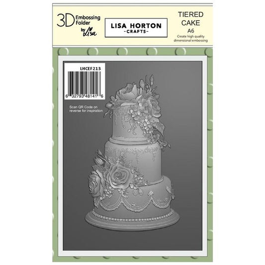 Lisa Horton Crafts Tiered Cake A6 Embossing Folder