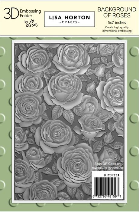 Lisa Horton Crafts Background Of Roses 5x7 3D Embossing Folder