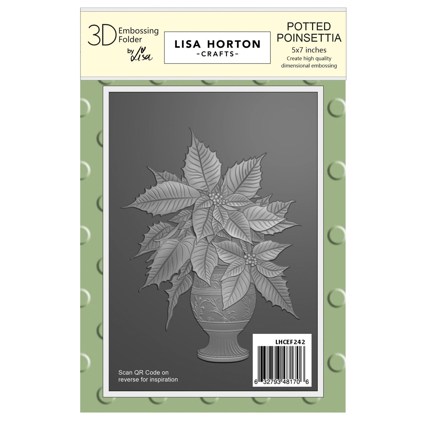 Lisa Horton Crafts A6 Poinsettia 3D Embossing Folder