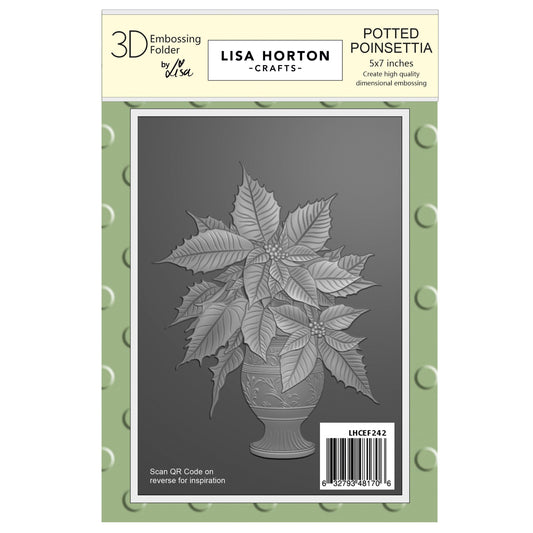 Lisa Horton Crafts A6 Poinsettia 3D Embossing Folder